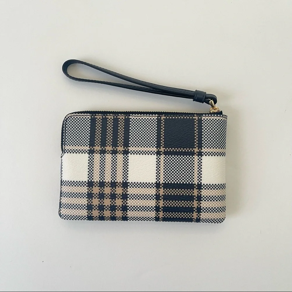 Lot / Set Of 3 Coach Plaid Pieces / Backpack, Crossbody & Wristlet/ New With Tag - Picture 7 of 16